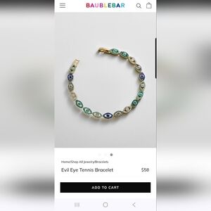 BaubleBar Gold and Blue Evil Eye Bracelet
